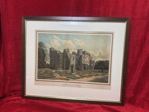 Harwarden Castle Print Victorian By Marcus Ward & Co Antique Print Circa - 1890 Composition - Printed Coloured Lithograph On Vellum Listing Description Coloured Antique Lithograph Print Depicting A Pictorial View Of Hawarden Castle Frontage Around 1880 And The Surrounding Gardens. Framed Glazed Print By Marcus Ward & Co. Built In The Mid Eighteenth Century, Harwarden Castle Was The Estate Of Former British Prime Minister William Ewart Gladstone, Having Previously Belonging To The Family Of His Wife Catherine Glynn. Gladstone Occupied The House Until His Death There in 1898. The House And Estate Are Still A Private Residence Although Some Of The Grounds Are Open To The Public. Dimensions In Cms Height 60cm X Width 74cm