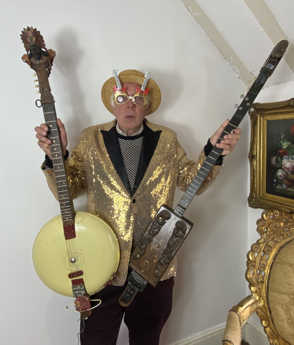 Novelty Collection Of 5 English Country Pop Art Banjo & Lute Style Instruments
