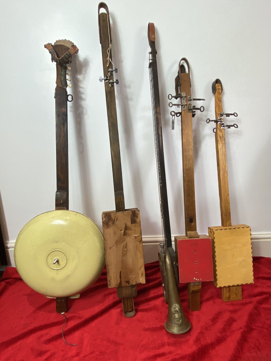 Novelty Collection Of 5 English Country Pop Art Banjo & Lute Style Instruments