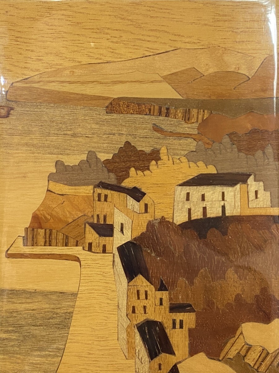 Pair Of Italian Landscapes Fruitwood Inlaid Sorrento Plaques
