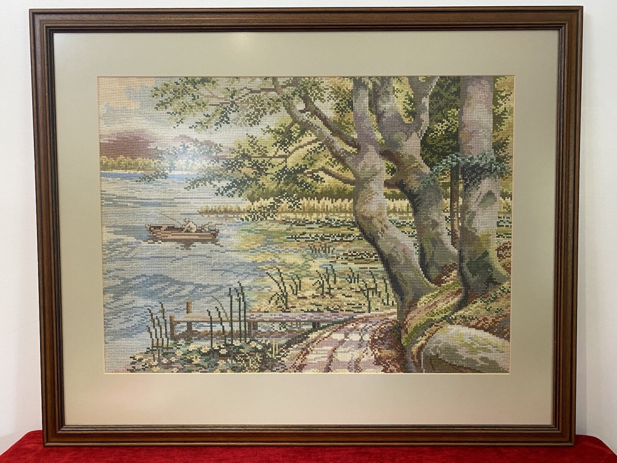 Primary image for Hand Woven Lake Windermere Landscape Tapestry With Fisherman In Rowing Boat