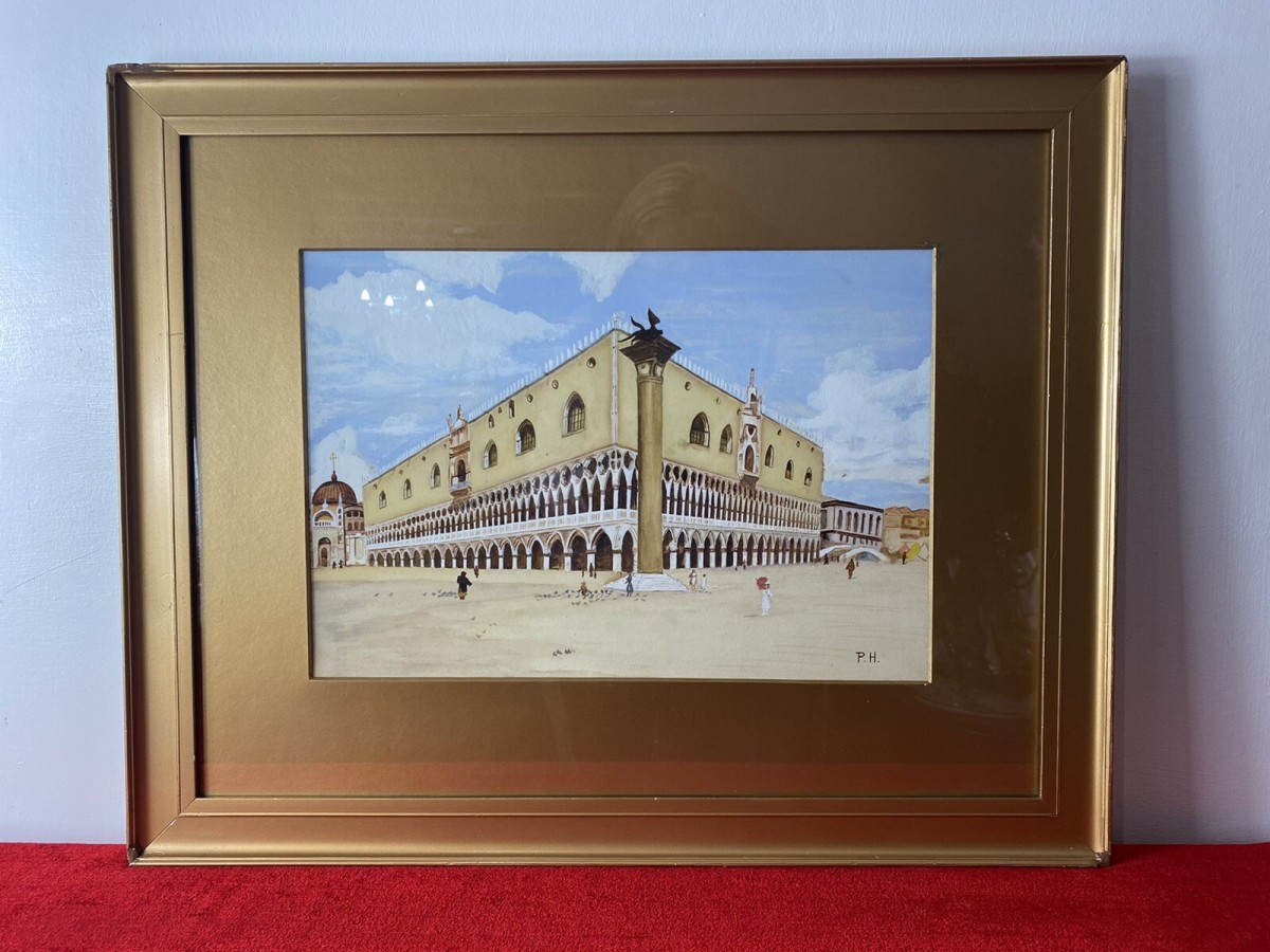 Primary image for Historic Architectural Study Doges Palace Venice Watercolour Painting Signed