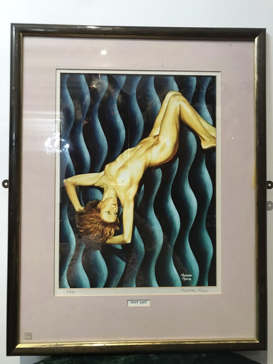Contemporary Signed Proof 1/200 Titled Wavy Navy Nude Portrait By Malcolm Morris
