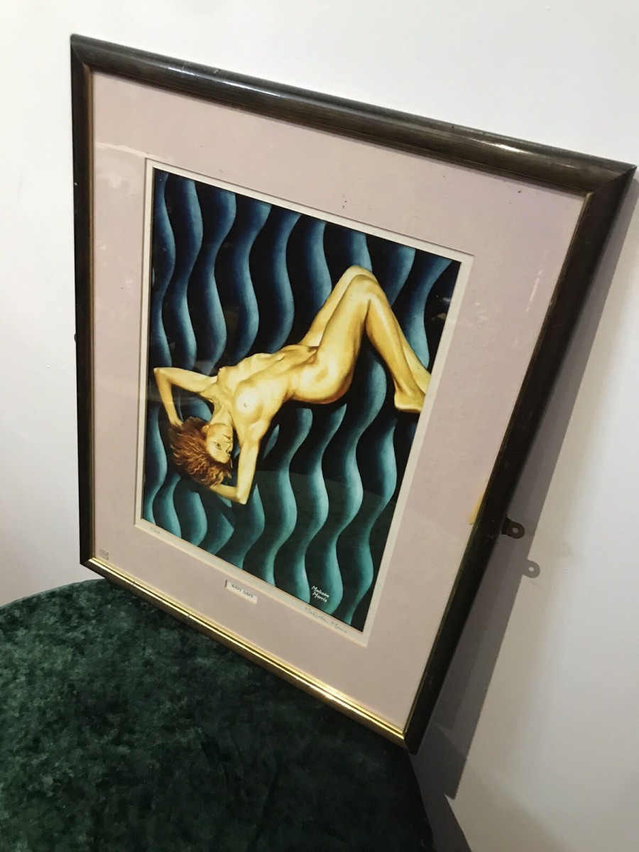 Contemporary Signed Proof 1/200 Titled Wavy Navy Nude Portrait By Malcolm Morris