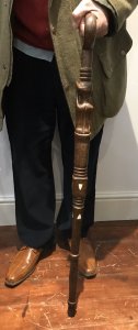 Unique Afican Carved Chieftains Carved Hardwood Walking Stick Carved With Portrait Of A African Tribal Woman And Beautifully Turned With Bone Insert Decoration Round Shaped Carry Handle Very Strong And Fine Quality Collectors Item Unique Piece Dimensions In Inches Stick Height 38.5” Handle Width 5.5” Diameter 1 1/4” Approx Weight Approx 3KG