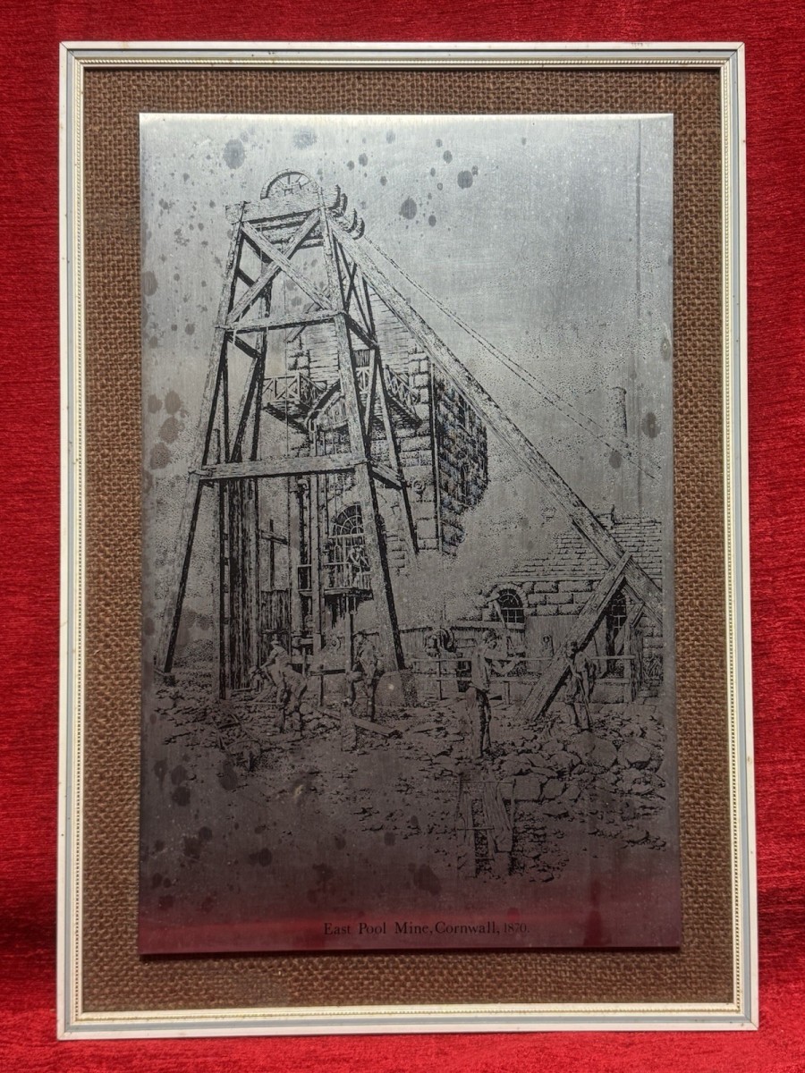 Primary image for Historical National Heritage East Pool Mine, Cornwall. Metal Etched Wall Plaque