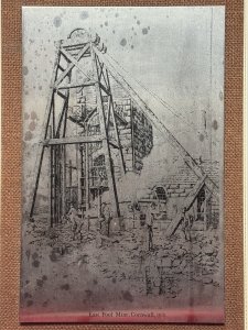 Historical National Heritage East Pool Mine, Cornwall. Metal Etched Wall Plaque Scene Dated 1870 Composition - Tin Etching Listing Description Industrial Mining Scene Etched Into Metal Wall Plaque Depicting The East Pool Mine In Cornwall,England. The East Pool Mine Was A Major Producer Of Tin And Copper During The Industrial Revolution. The Scene Highlights The Industrial Machinery 'The Cornish Beam Engine' Which Pumped Water From The Mines, With Many Miners Working In Busy Scene. Dimensions In Cms Height 42cm X Width 29.5cm