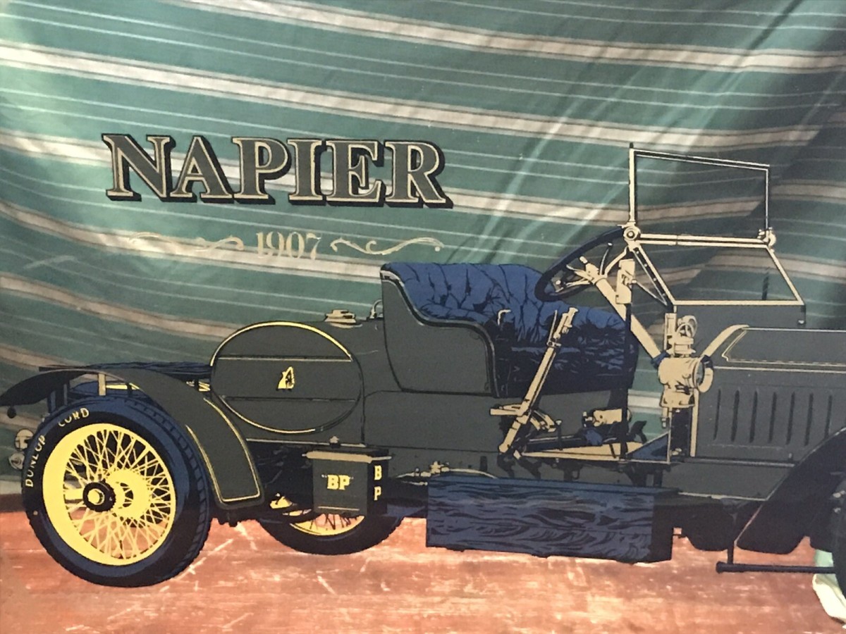Large Vintage Classic Napier Moter Car Wall Mirror