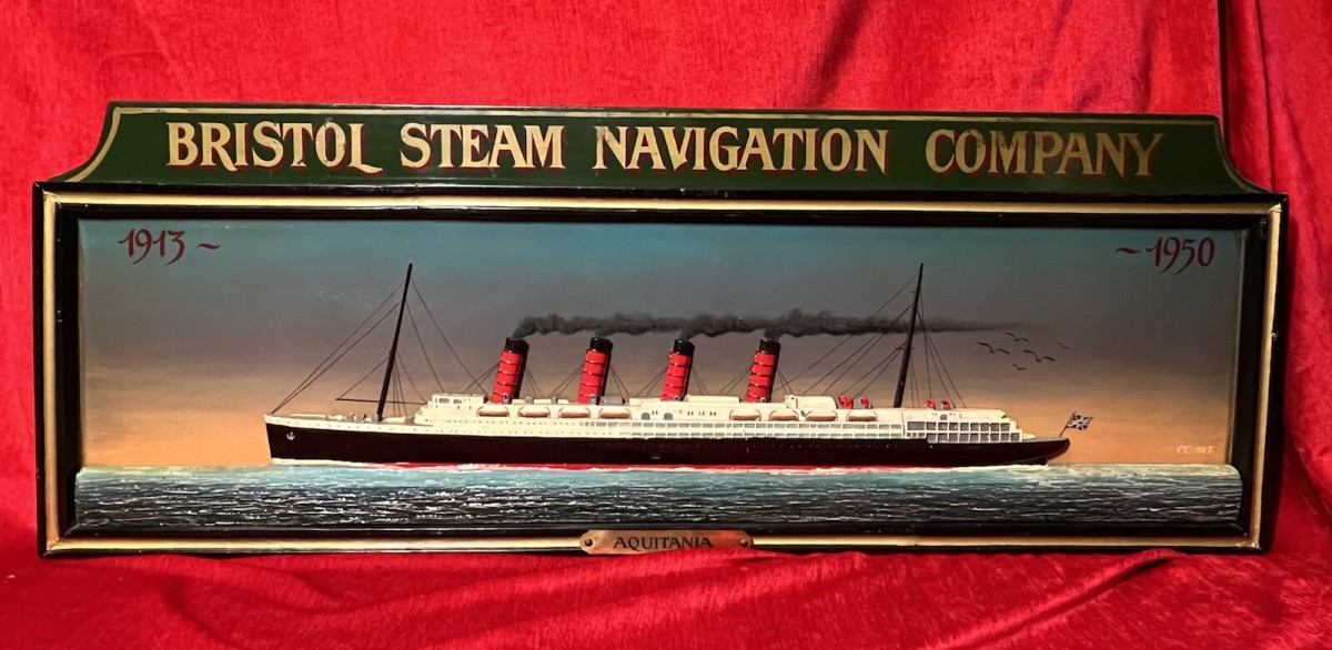 Primary image for Historic Maritime Memorabilia 'hms Aquatania' Diorama Wooden Ship Signage