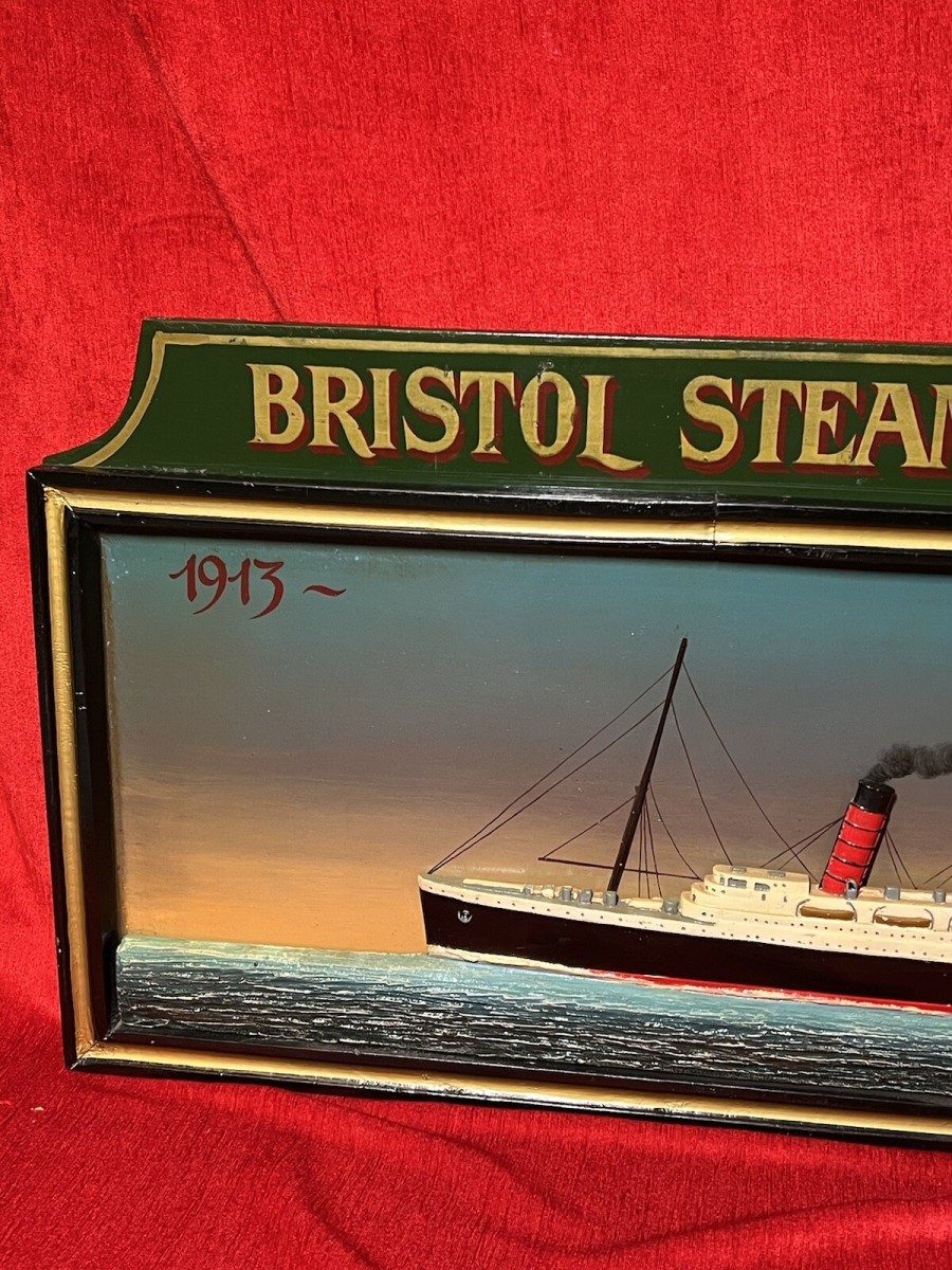 Historic Maritime Memorabilia 'hms Aquatania' Diorama Wooden Ship Signage