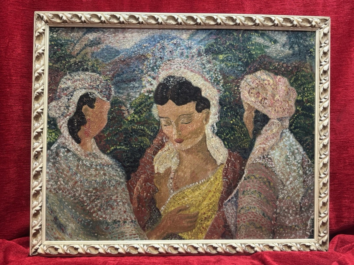 Primary image for In The Manner Of Gustav Klimt Impasto Oil Painting The Three Graces