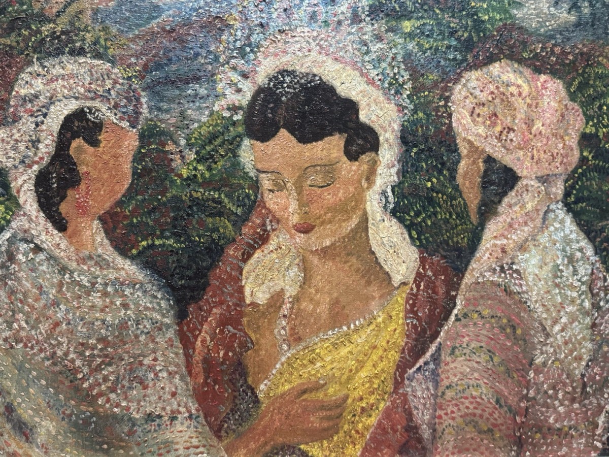 In The Manner Of Gustav Klimt Impasto Oil Painting The Three Graces