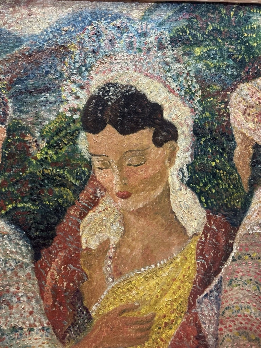 In The Manner Of Gustav Klimt Impasto Oil Painting The Three Graces