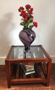 Sea Captains Mahogany X Frame Coffee Table Stunning Maritime Piece. Hand Made Mahogany Hardwood Vintage Reproduction Piece X Frame Sturdy Structure With Slats For Storage Stunning Architectural Design With Glazed Top Dimensions In Inches Height Width Depth