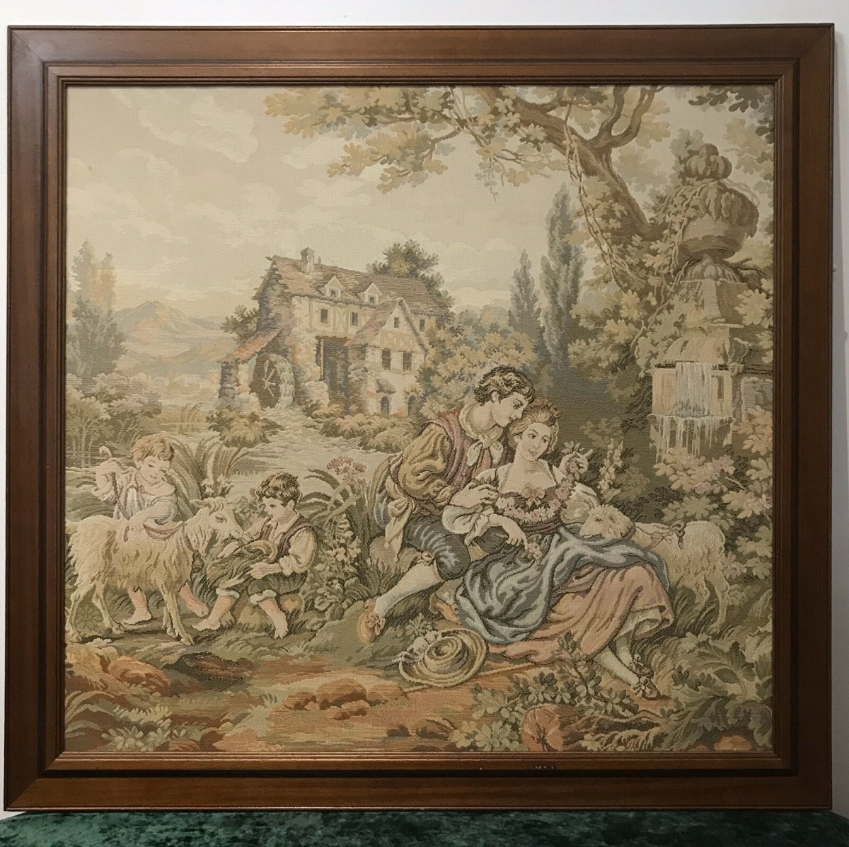 Primary image for Large Classical French Aubusson Style Needle Point Tapestry In Elm Frame