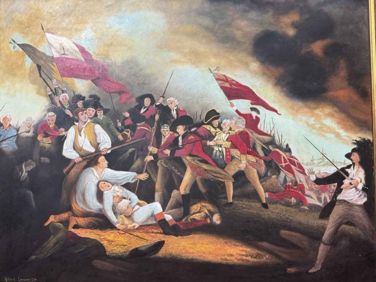 Historic After John Trumbull 'the Battle Of Bunker Hill' Artist Robert Lawson