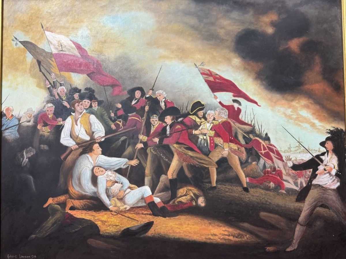 Historic After John Trumbull 'the Battle Of Bunker Hill' Artist Robert Lawson
