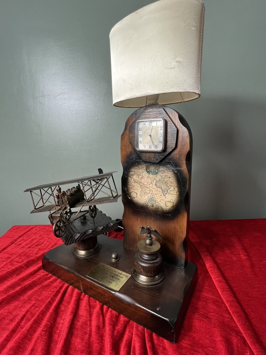 Louis Blériot French Aviation Inventor Showpiece Lamp/timepiece