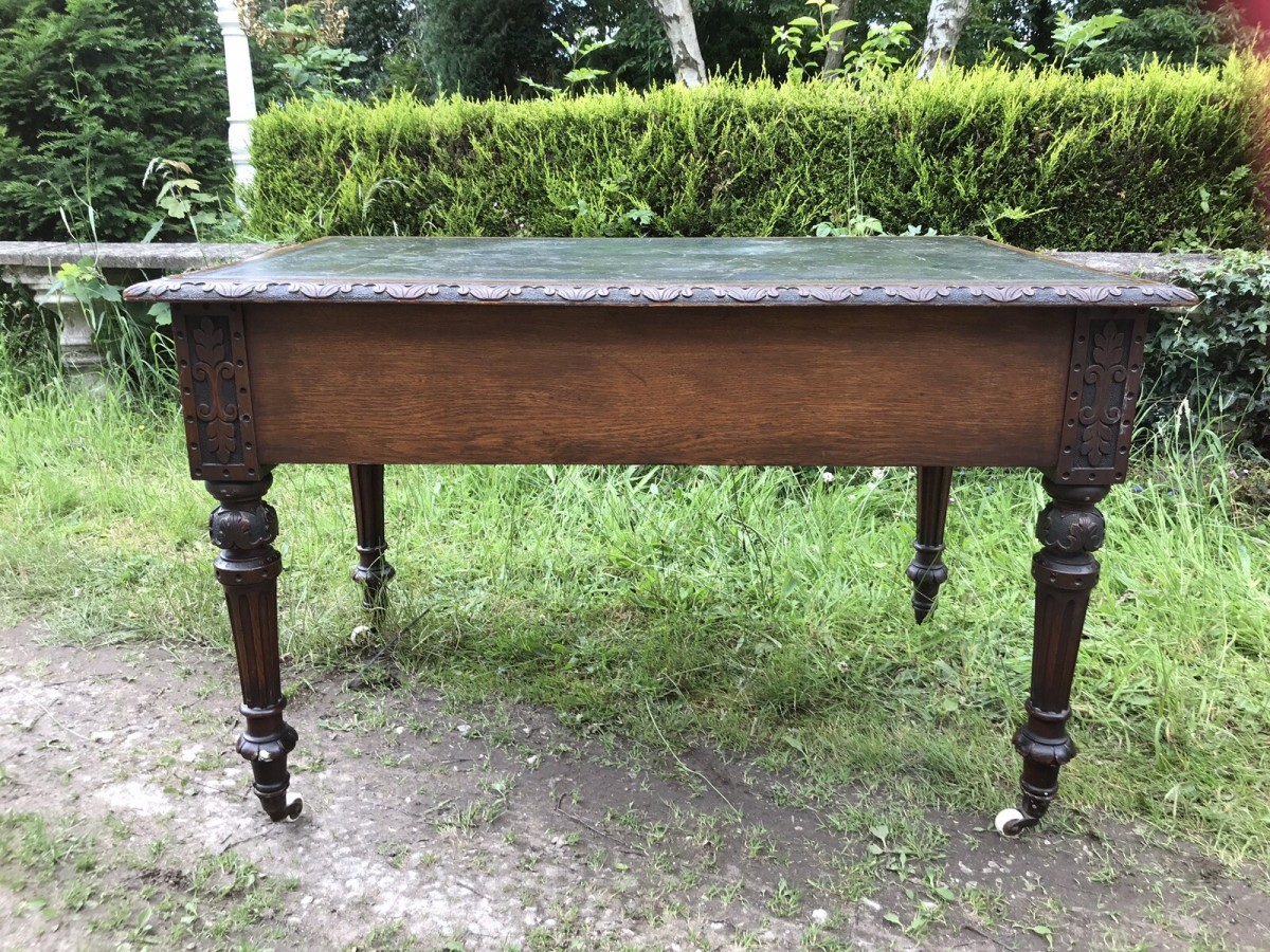 Fine Victorian Carved Writing Desk By Nelson London 1875
