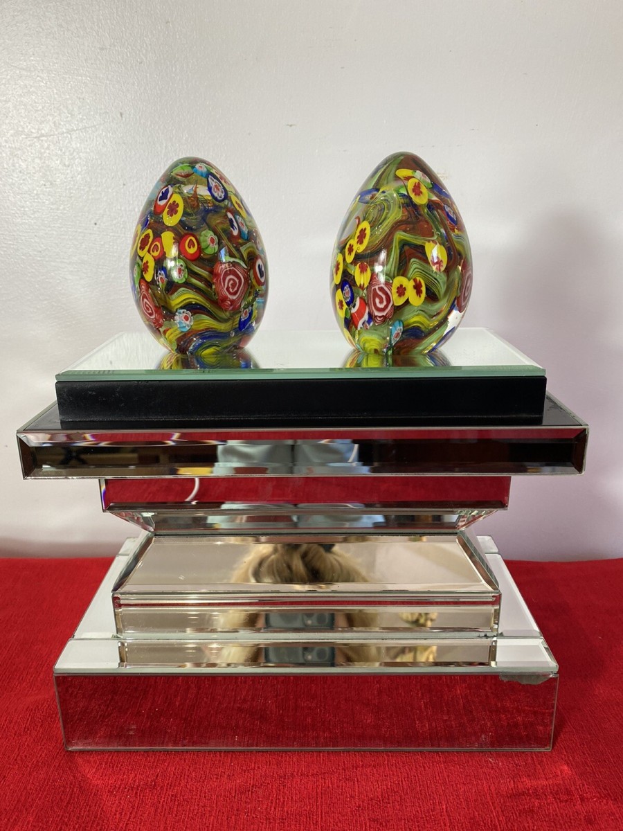 Primary image for Rare Pair Of Baccarat Multi Coloured Modular Globe Domed Paper Weights
