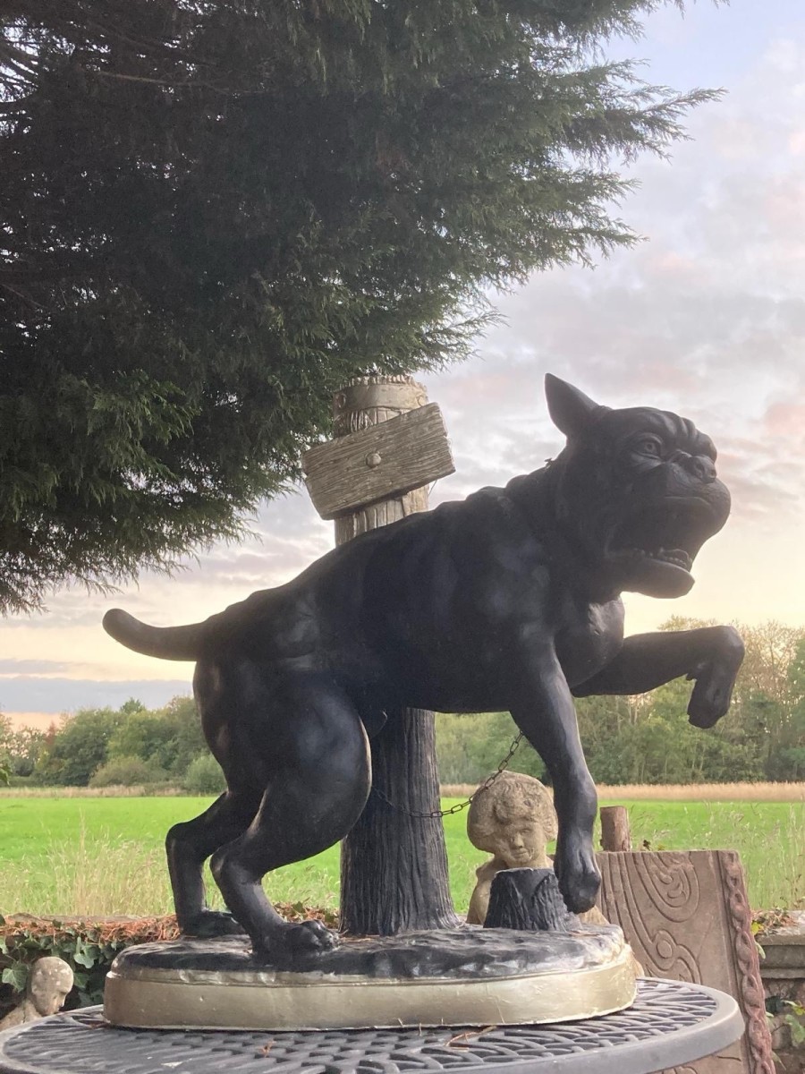 Primary image for Large Tethered Mastiff Dog Sculpture After Charles Valton