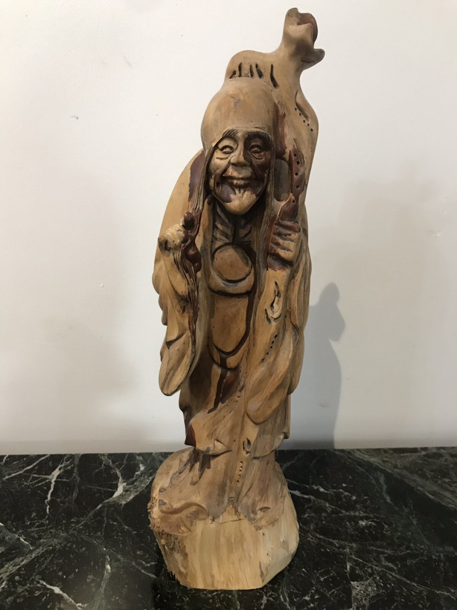 Two Oriental Fruitwood Carvings