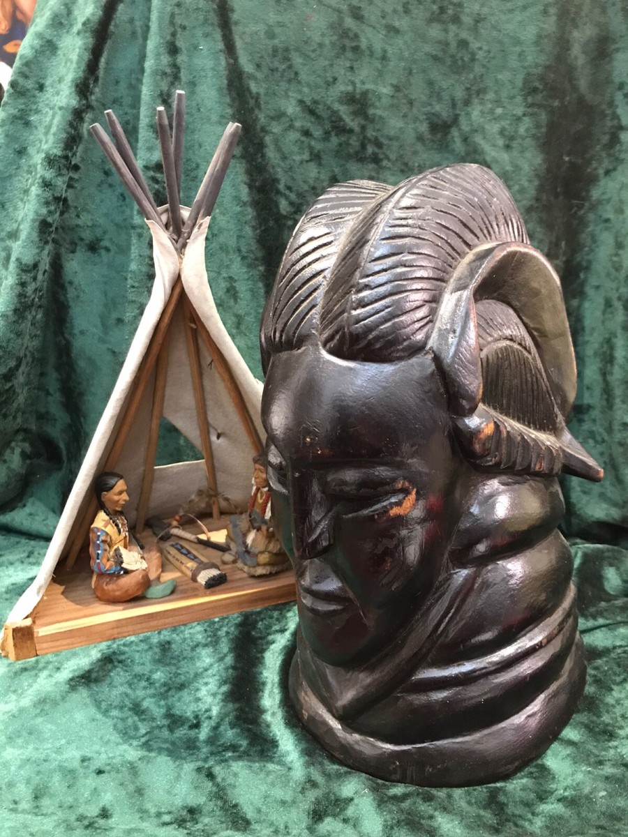 Primary image for Historic 19th Century Carved Wood Red Cheif Indian Head
