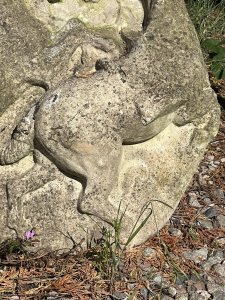 Rearing Stallion Garden Wall Plaque Composition- Reconstituted Stone Listing Description Large Circular Wall Plaque With Relief Image Of Rearing Stallions. Well Weathered Due To Age. Heavy Item 30Kg approx Dimensions In Cms Height 60cm x Width 58cm