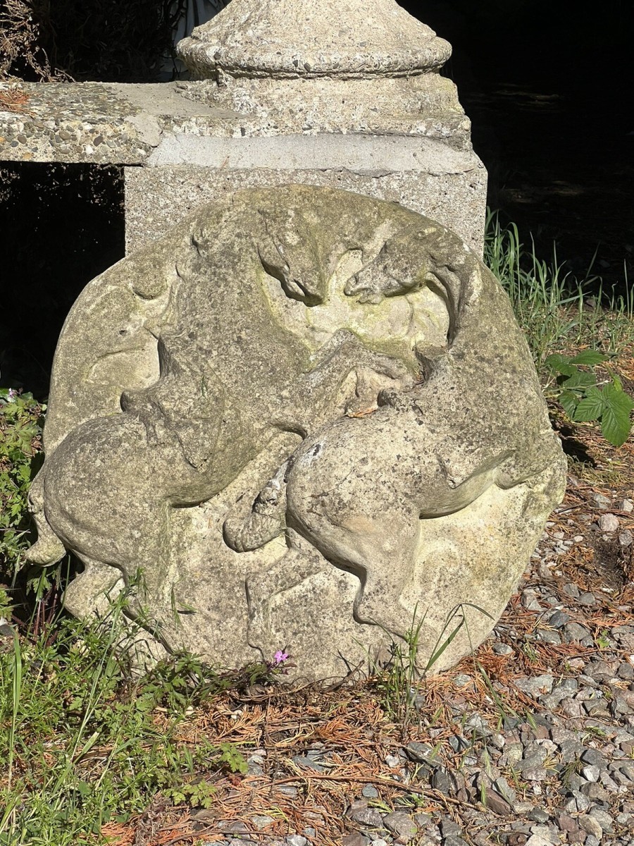 Rearing Stallions Garden Wall Monument