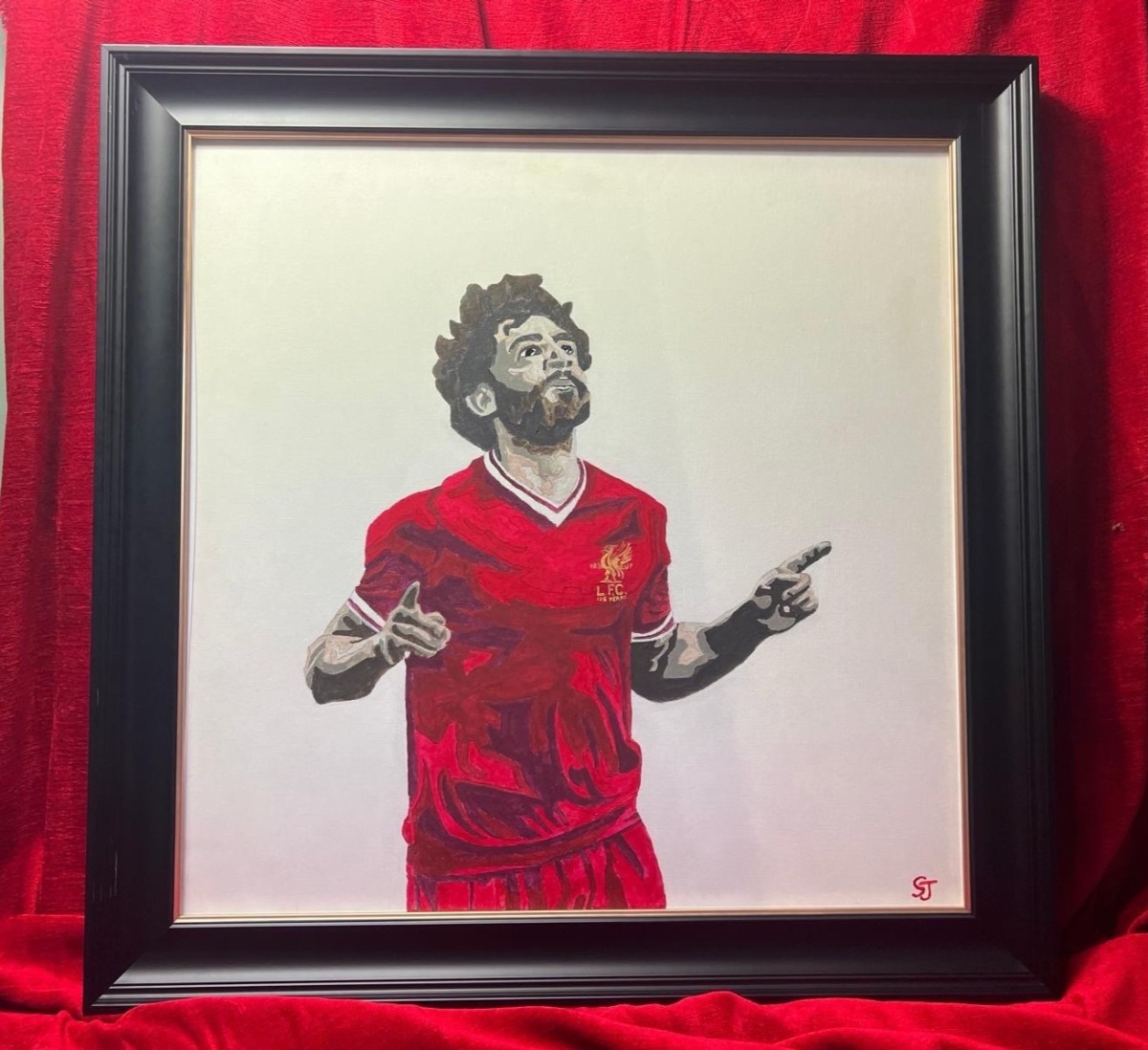 Primary image for Professional Footballer Liverpool Fc Mohamed Salah Oil Painting