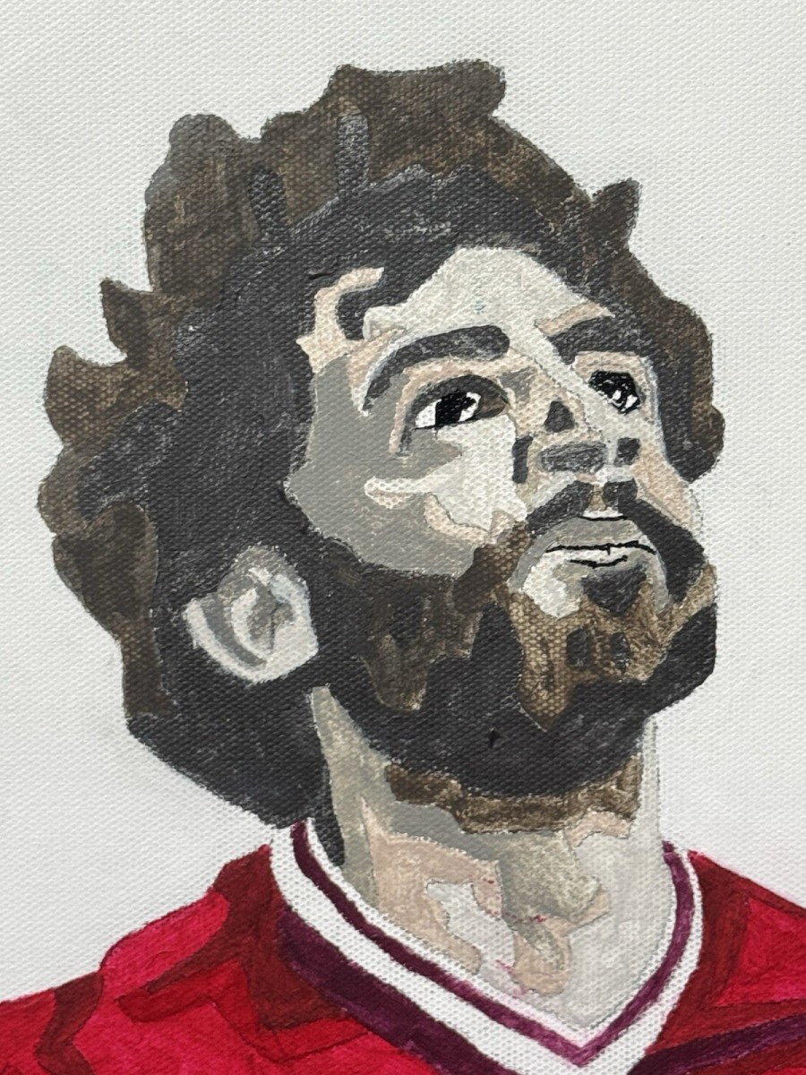 Professional Footballer Liverpool Fc Mohamed Salah Oil Painting