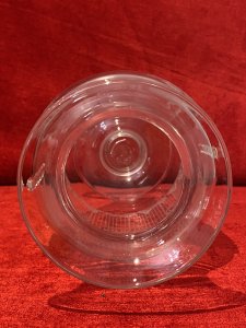 French Antique 19th Century Palace Of Versailles Etched Glass Decorative Vase. Circa - 1850 Origin - France Fine Quality Beautifully Detailed And Hand Crafted Etched Glass Vase With Overlaid Glass Ornamentation. Bouquet Shaped Vase With Round Glass Plinth Base Pediment. The Front Depicting The Palace Of Versailles Grand Entrance Gates With Column Pillars Adorned With Putti. On The Reverse Male And Female Believed To Be Marie Antoinette & Louis XVI Posed Figures In Traditional 18th Century Clothing In Stunning Tree Veranda Scene. Hand Blown Pontil Mark On The Base. Finely Engraved But Craftsman Unknown No Makers Mark. Dimensions In Inches Height 9 1/2” Width 5 1/4” Neck Diam 4.5” Base Diam 4.5”