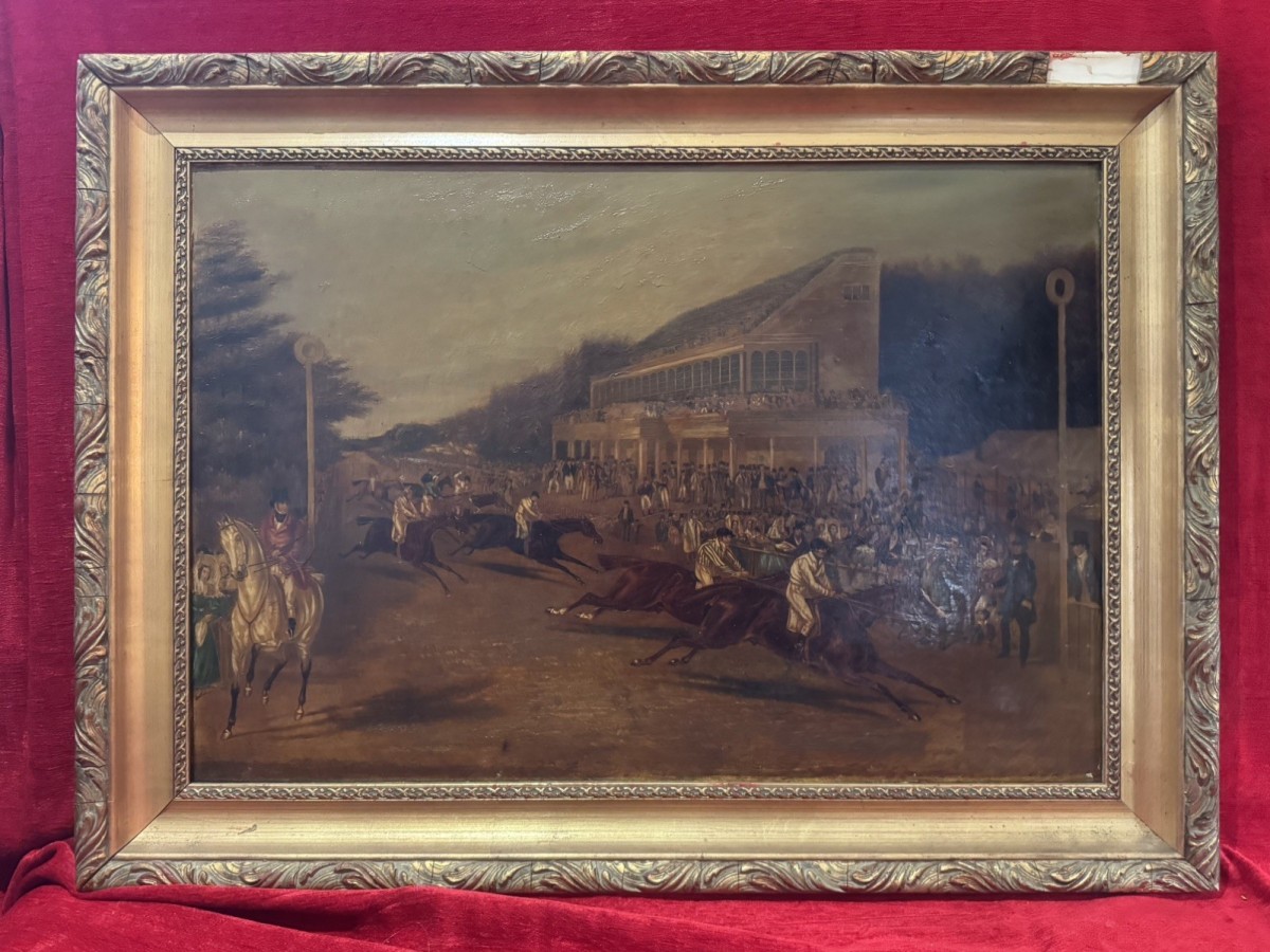 19th Century After J F Herring Grand Stand Royalascot Gold Cup Day Oil Painting