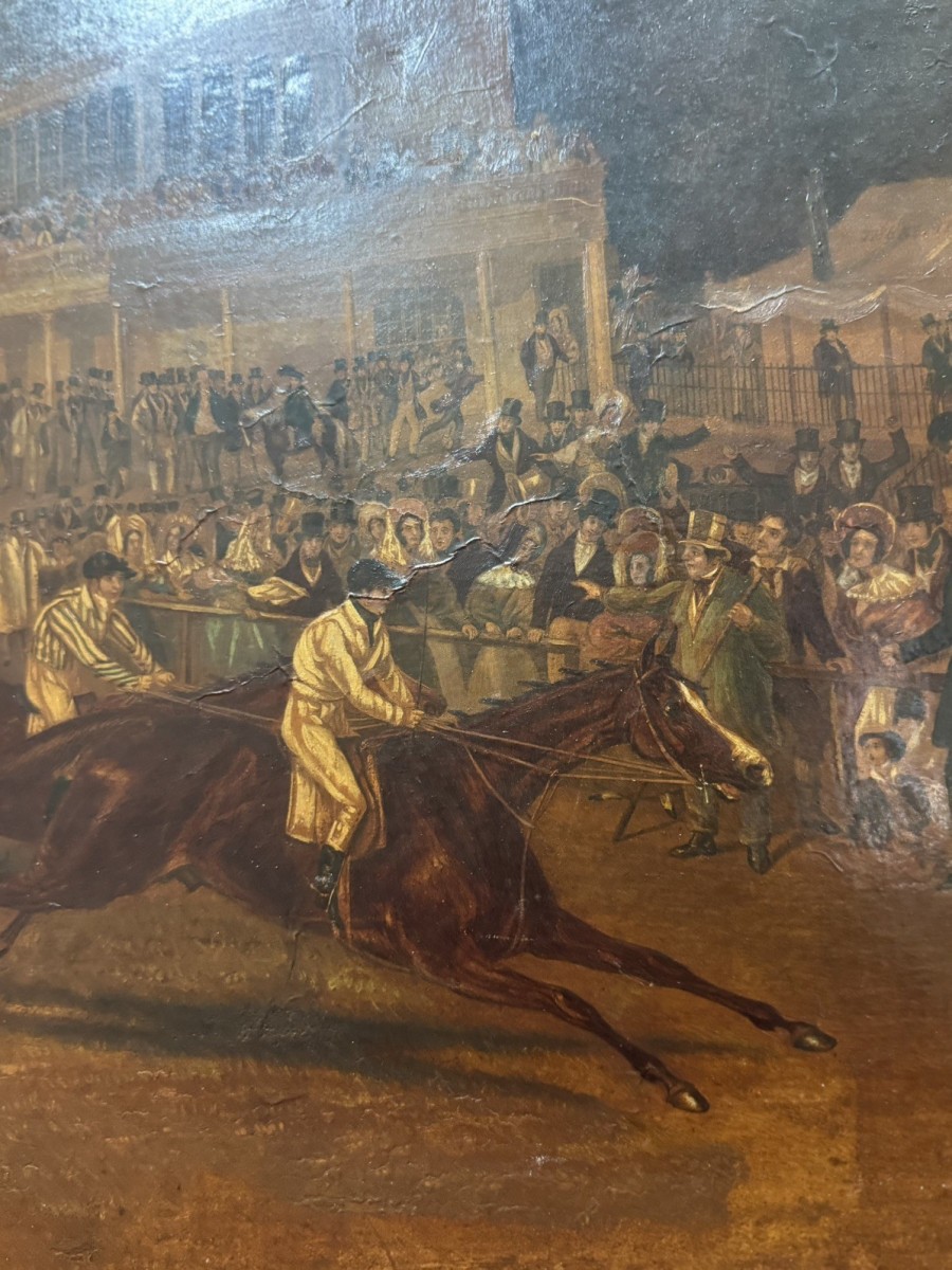 19th Century After J F Herring Grand Stand Royalascot Gold Cup Day Oil Painting