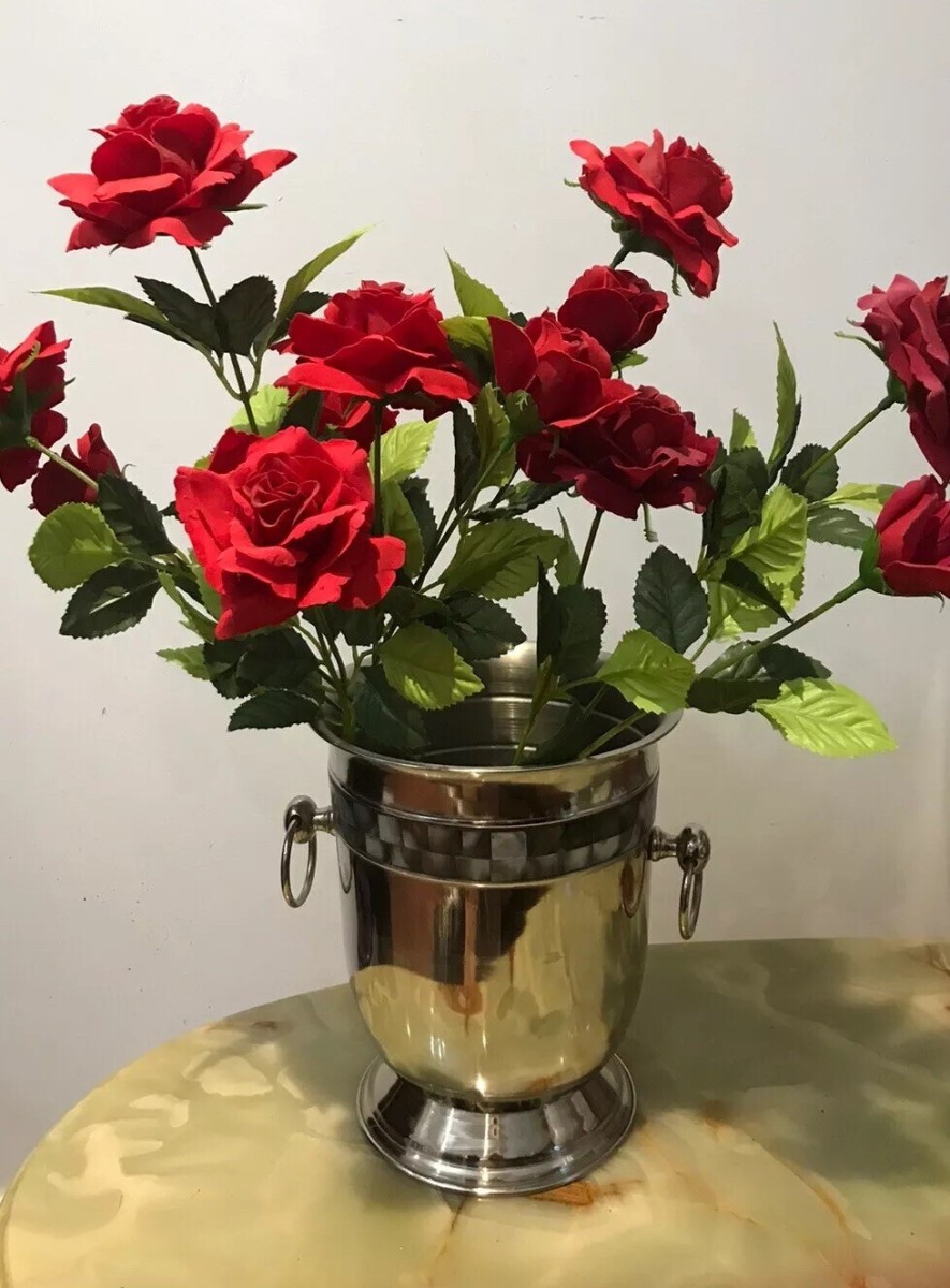 Primary image for Reproduction Silver Plate Champagne Bucket With Mother Of Pearl Banding