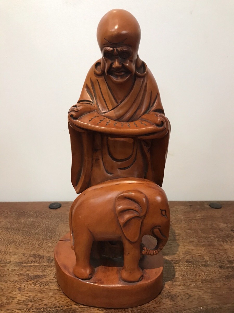 Primary image for Asian Carved Fruitwood Buddha Statue