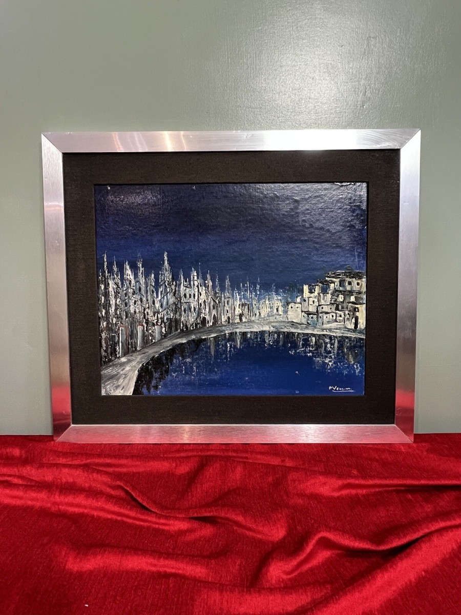 Primary image for Italian Abstract Impressionist Architectural Night Lit View By P Venditti