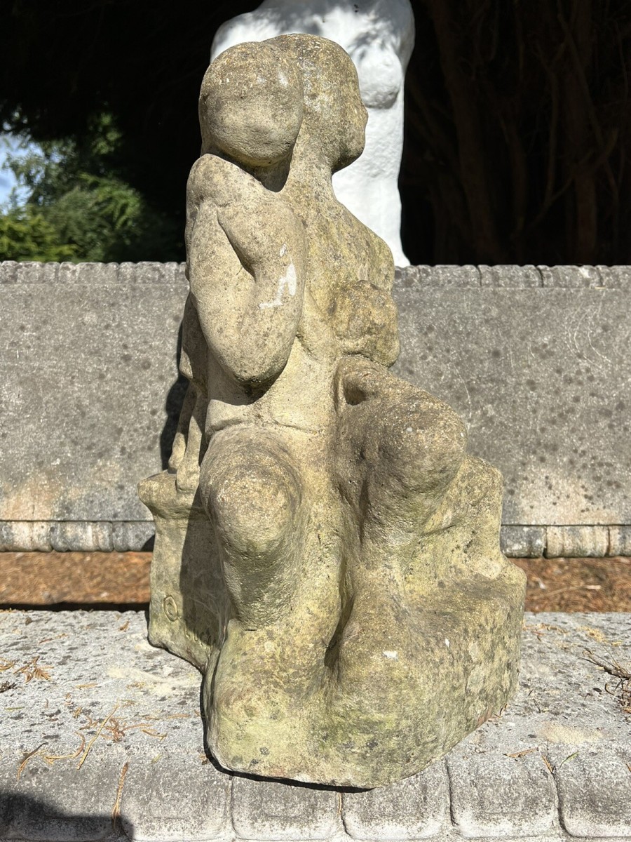 Modernistic Henri Moore Style 'family Heirloom Portrait ' Garden Statue