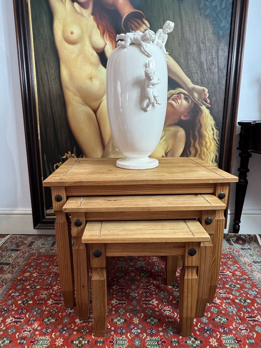 Country Pine Trio Of Nesting Tables