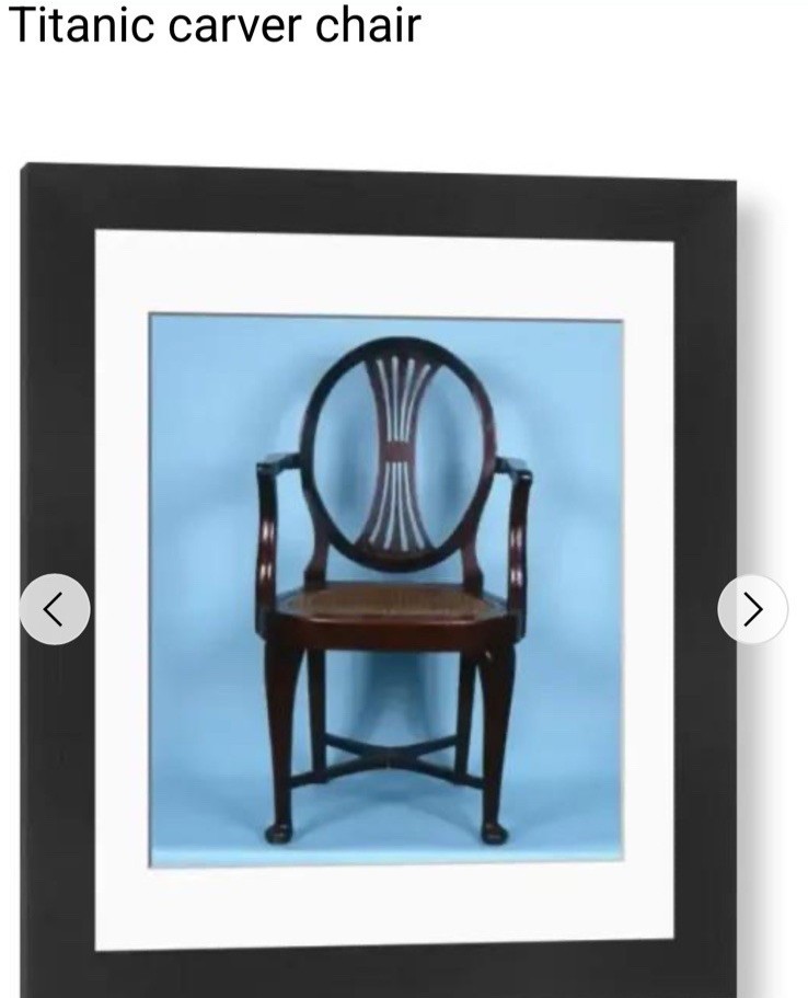 Historical Antique White Star Line 'hms Titanic' Shield Back Campaign Chair