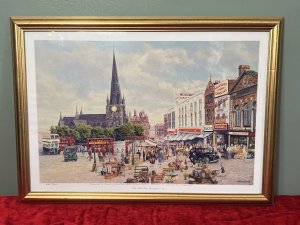 Brain Tovey The Bull Ring, Birmingham Signed Lithograph Print Composition - Ink on Vellum Circa - 2000 Listing Description Original Lithograph Print From The Brain Tovey Gallery Of The Bull Ring, Birmingham. Market View With Many Figures, Red Busses And Historic Architectural Merit. Signed By Artist. This Piece Was Originally Presented To Members of The Birmingham District Butchers Society To Celebrate The Millennium. Inscription On The Front By Artist With Artist Gallery Label On Reverse. Dimensions In Cm Height 43.5Cm X Width 63.5Cm
