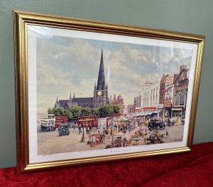 Brain Tovey The Bull Ring, Birmingham Signed Lithograph Print Composition - Ink on Vellum Circa - 2000 Listing Description Original Lithograph Print From The Brain Tovey Gallery Of The Bull Ring, Birmingham. Market View With Many Figures, Red Busses And Historic Architectural Merit. Signed By Artist. This Piece Was Originally Presented To Members of The Birmingham District Butchers Society To Celebrate The Millennium. Inscription On The Front By Artist With Artist Gallery Label On Reverse. Dimensions In Cm Height 43.5Cm X Width 63.5Cm