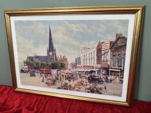 Brain Tovey The Bull Ring, Birmingham Signed Lithograph Print Composition - Ink on Vellum Circa - 2000 Listing Description Original Lithograph Print From The Brain Tovey Gallery Of The Bull Ring, Birmingham. Market View With Many Figures, Red Busses And Historic Architectural Merit. Signed By Artist. This Piece Was Originally Presented To Members of The Birmingham District Butchers Society To Celebrate The Millennium. Inscription On The Front By Artist With Artist Gallery Label On Reverse. Dimensions In Cm Height 43.5Cm X Width 63.5Cm