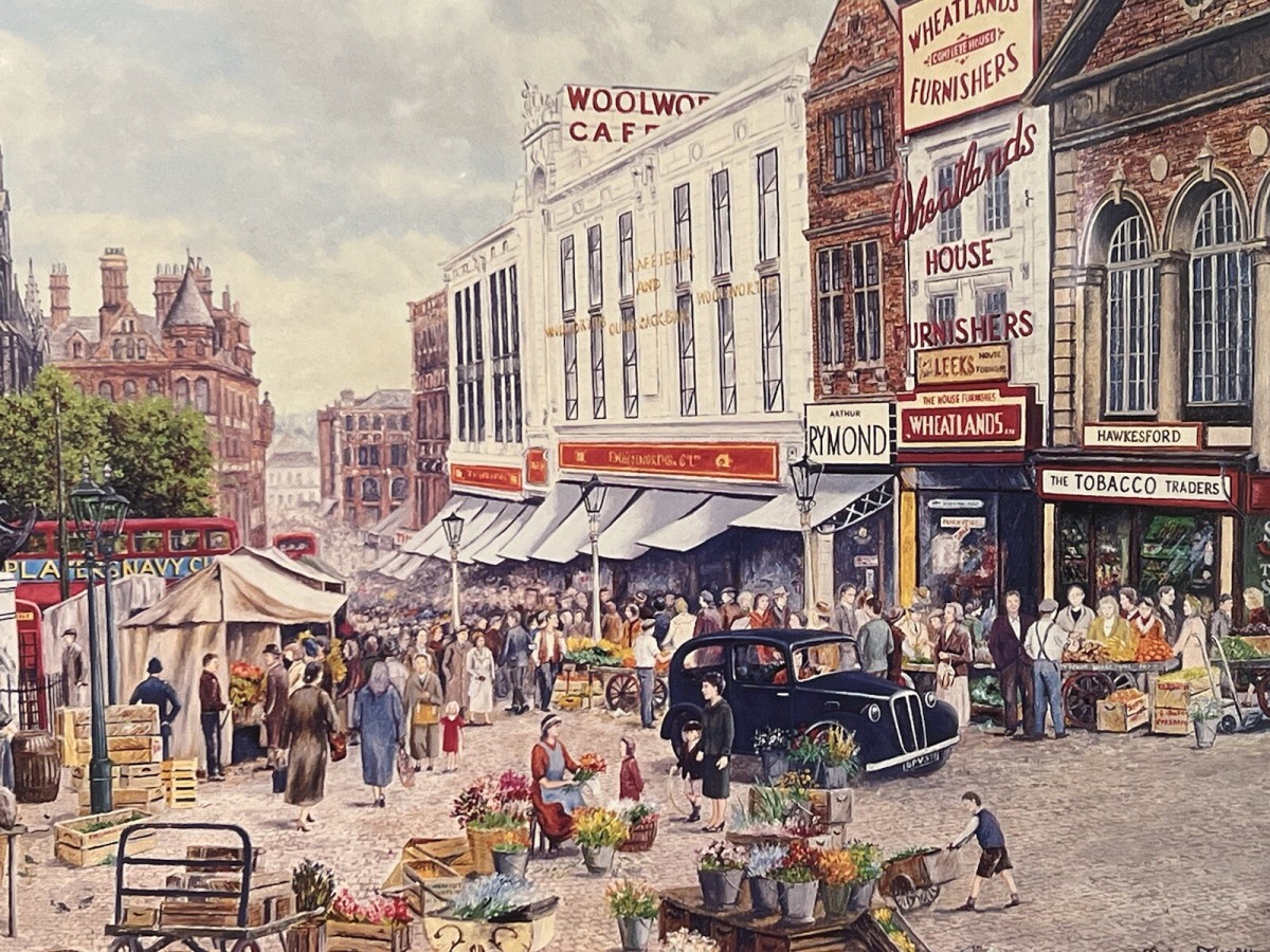Brain Tovey ‘the Bull Ring Birmingham’ Signed Lithograph Print