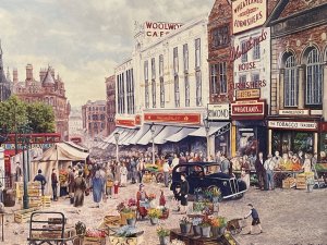 Brain Tovey The Bull Ring, Birmingham Signed Lithograph Print Composition - Ink on Vellum Circa - 2000 Listing Description Original Lithograph Print From The Brain Tovey Gallery Of The Bull Ring, Birmingham. Market View With Many Figures, Red Busses And Historic Architectural Merit. Signed By Artist. This Piece Was Originally Presented To Members of The Birmingham District Butchers Society To Celebrate The Millennium. Inscription On The Front By Artist With Artist Gallery Label On Reverse. Dimensions In Cm Height 43.5Cm X Width 63.5Cm