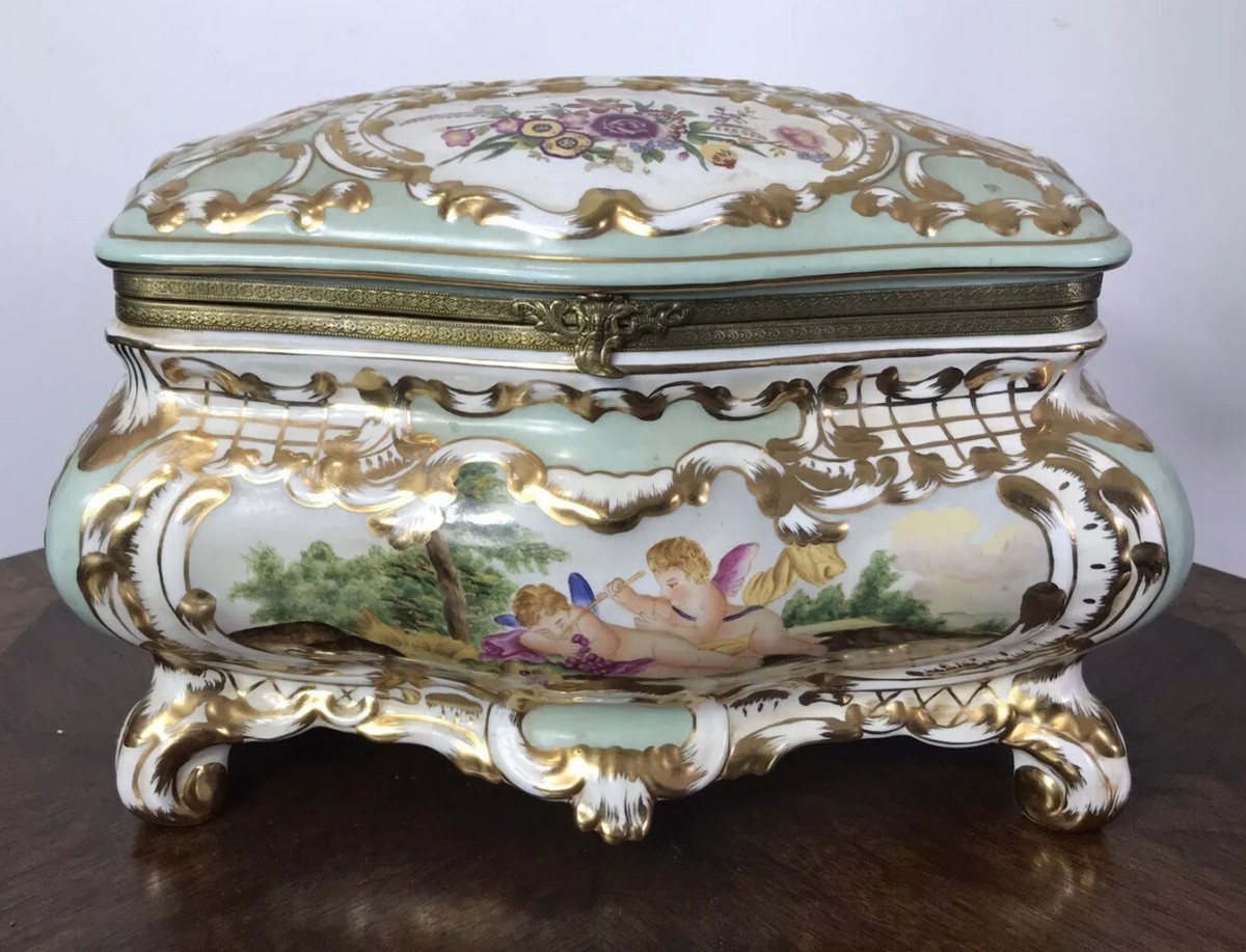Primary image for Stunning Object Of Virtue Marie Antoinette Sevres Style Porcelain Trinket Casket