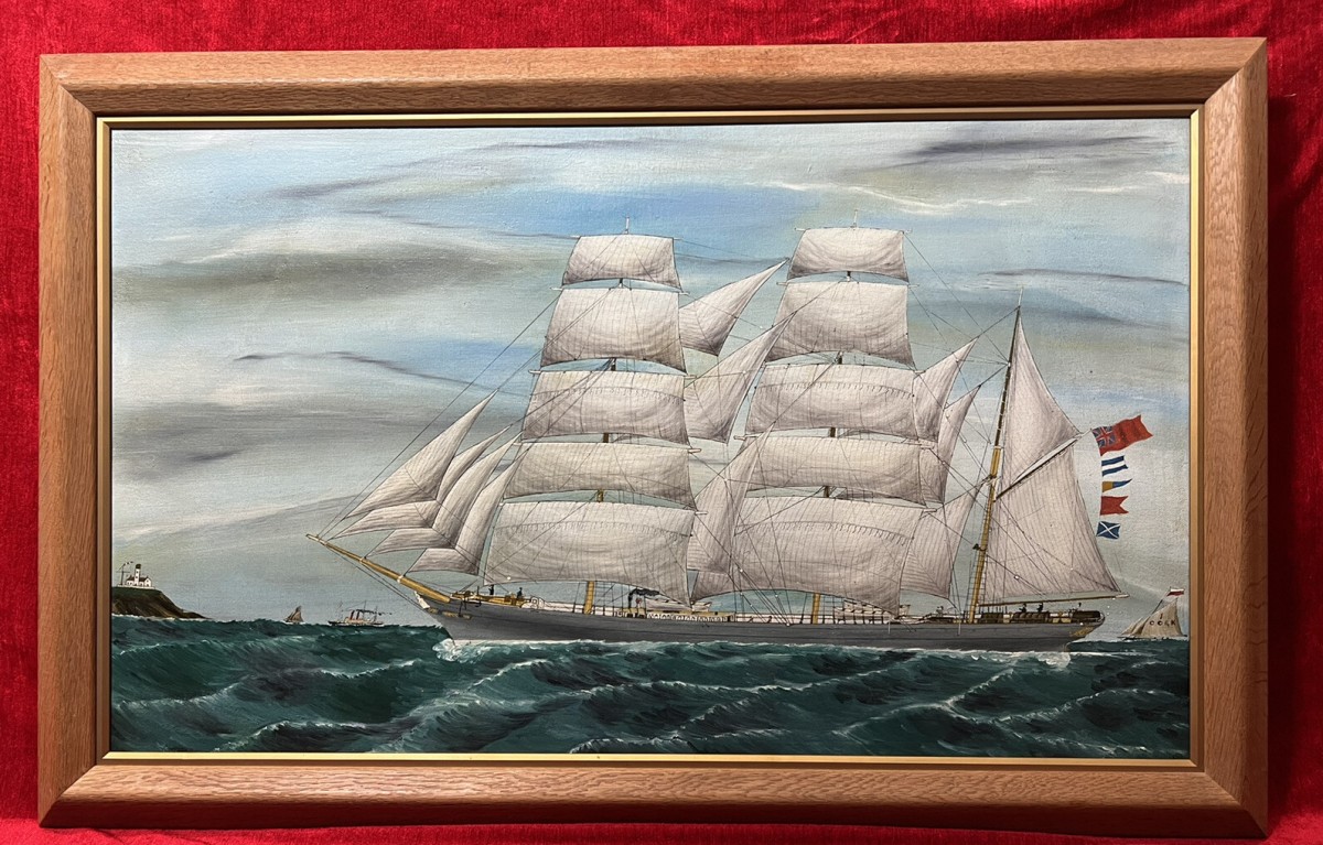 Fine 19th Century Baroque Clipper Ship Oil Painting After John Frederick Loos