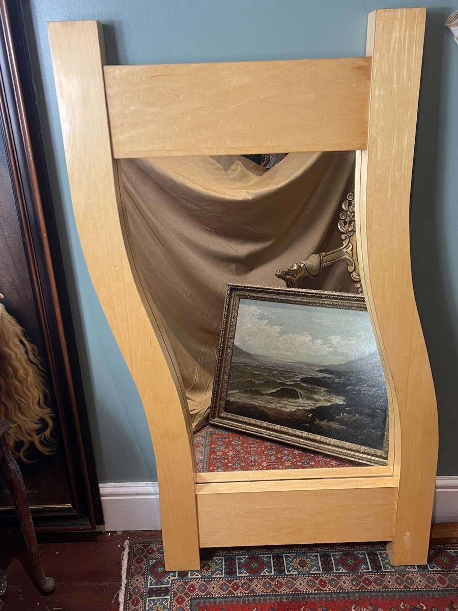 Primary image for Large Contemporary Art Satinwood Wave Studio Mirror