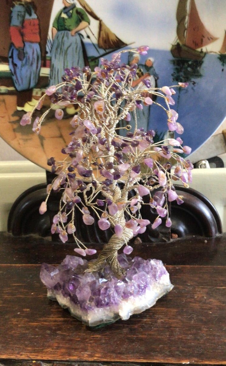 Primary image for 19th Century Amythest & Silver Tree Of Life Set Upon Ameythist Stalagmite Base