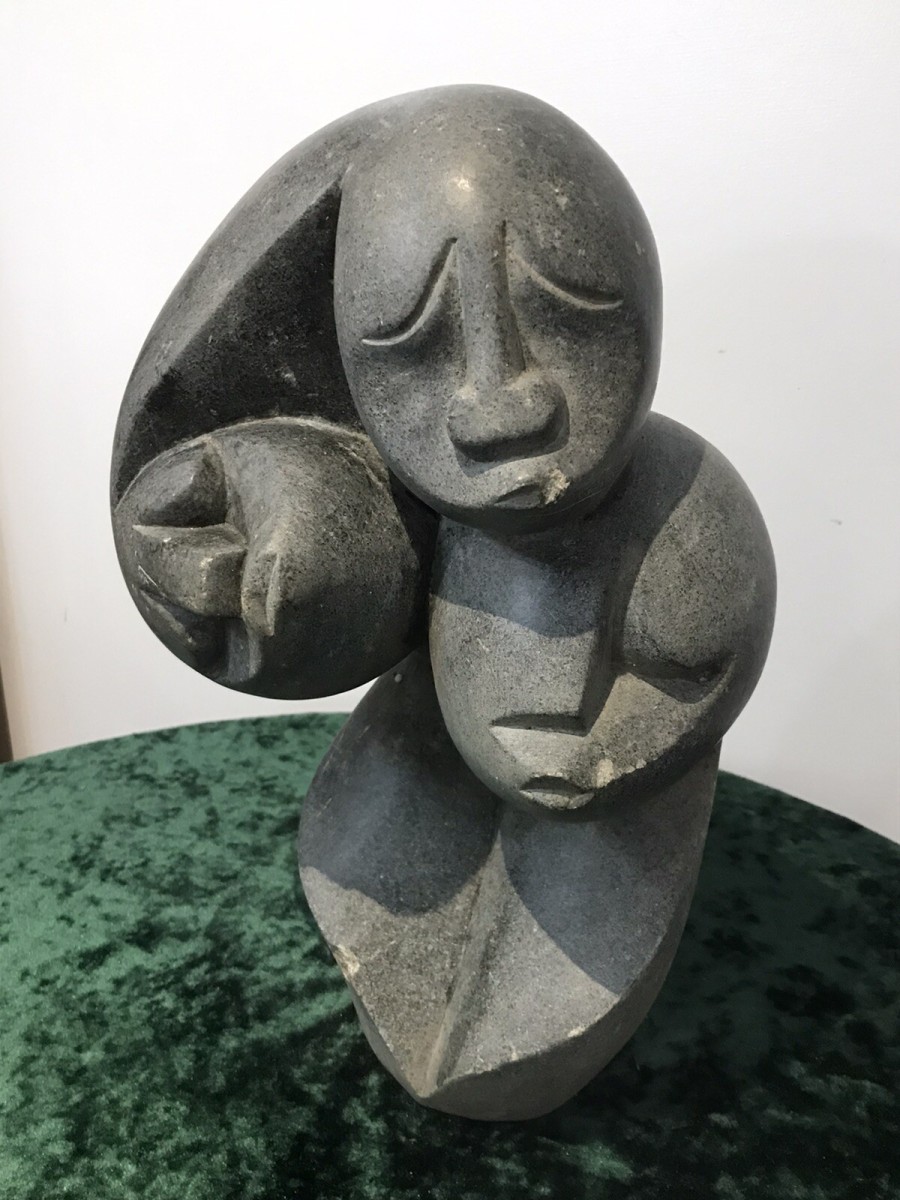 Primary image for Fine Art 20th Century Carved 3 Heads Sculpture In The Style Of John Milne